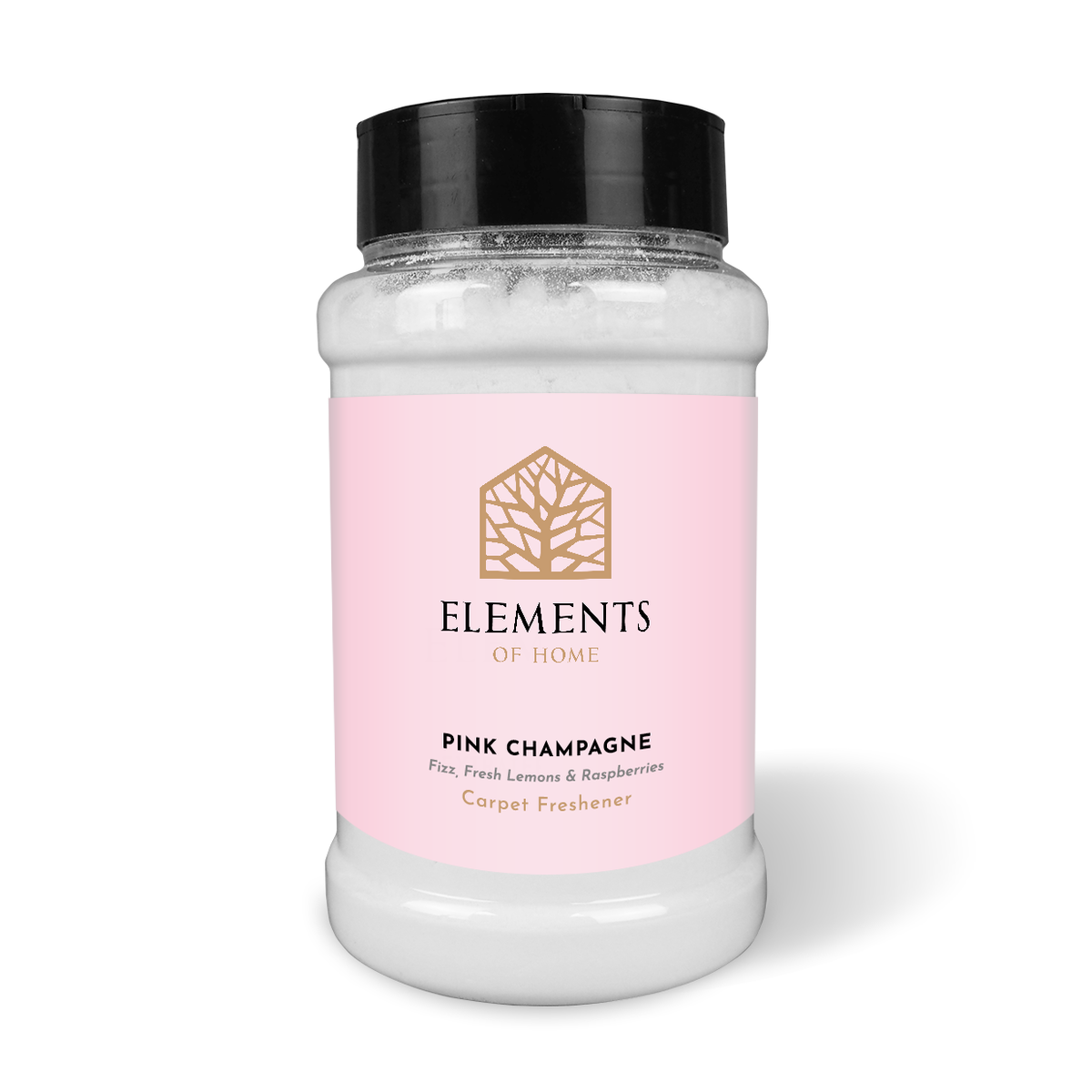Pink Champagne scented carpet sprinkles in a shaker tub – Elements of Fragrance