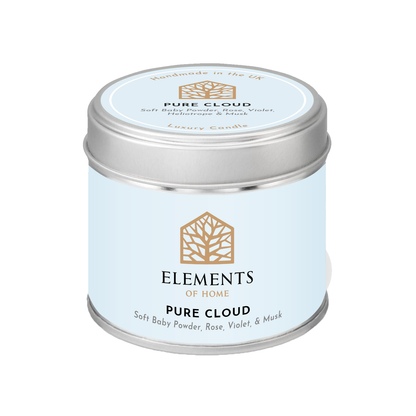 Pure Cloud scented candle in a 180g tin – Elements of Fragrance