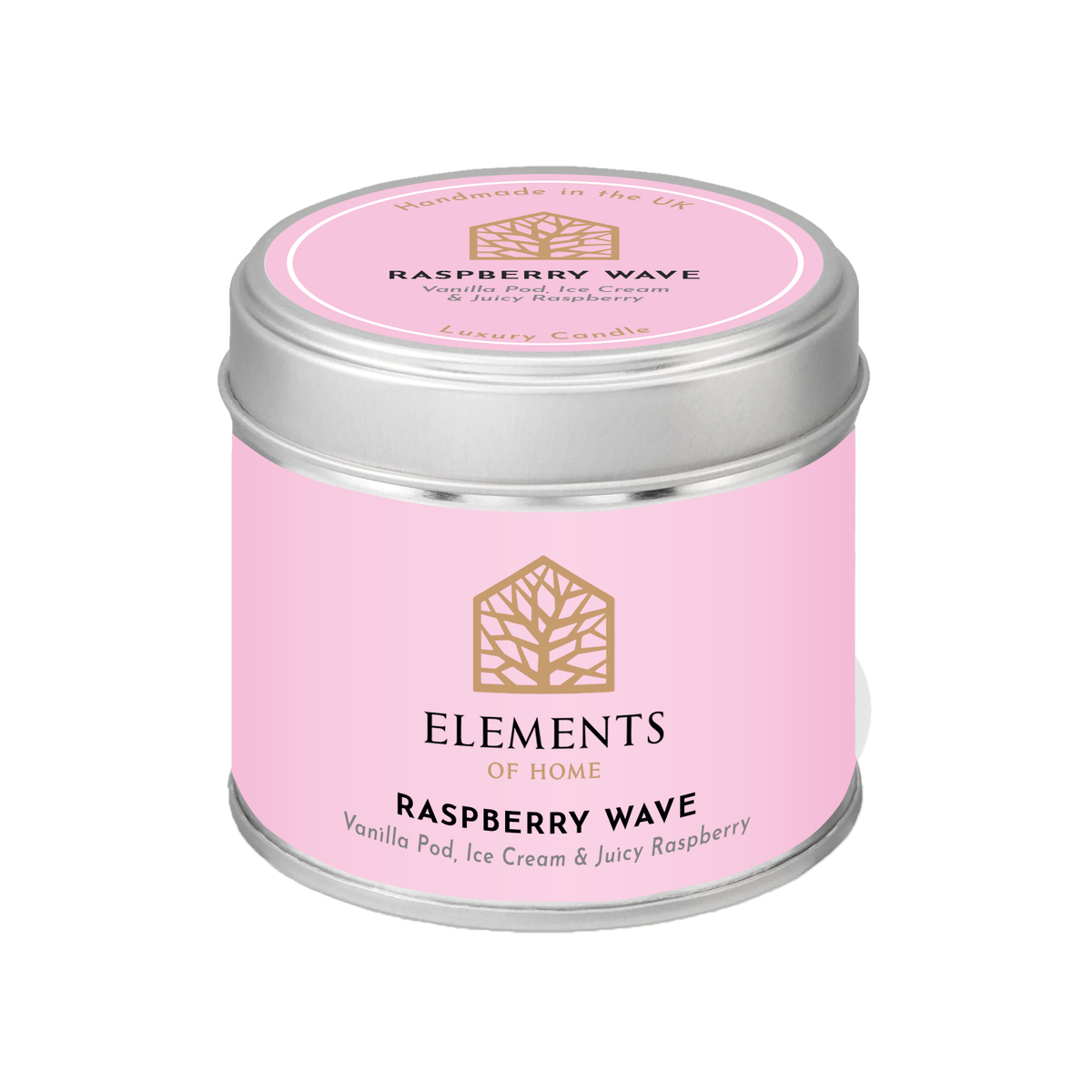 Raspberry Wave scented candle in a 180g tin – Elements of Fragrance