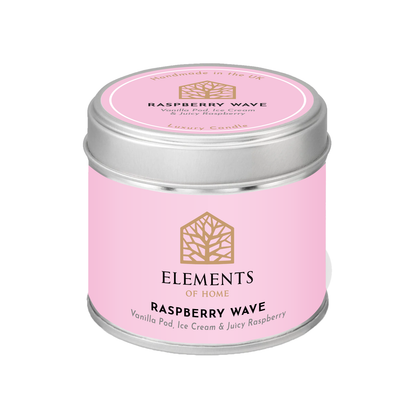 Raspberry Wave scented candle in a 180g tin – Elements of Fragrance