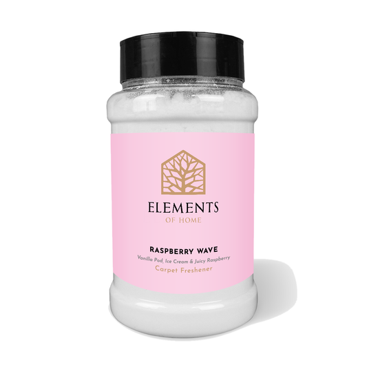 Raspberry Wave scented carpet sprinkles in a shaker tub – Elements of Fragrance