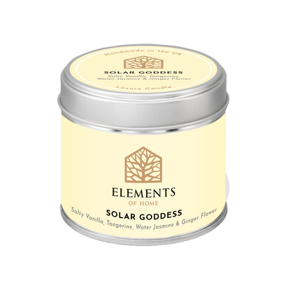 Solar Goddess scented candle in a 180g tin – Elements of Fragrance