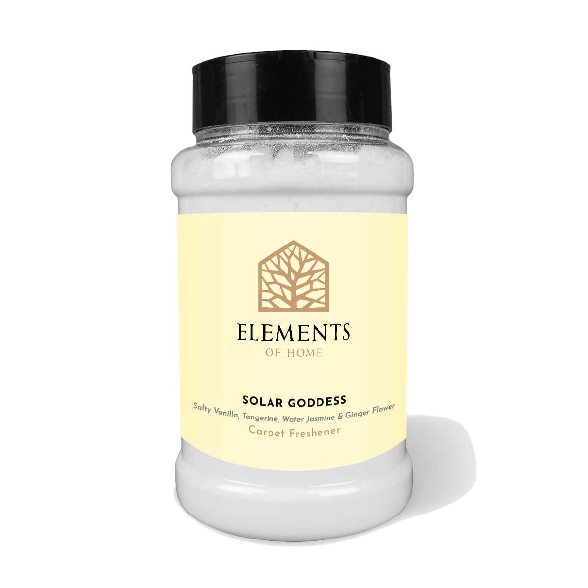 Solar Goddess scented carpet sprinkles in a shaker tub – Elements of Fragrance