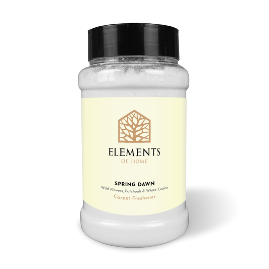 Spring Dawn scented carpet sprinkles in a shaker tub – Elements of Fragrance