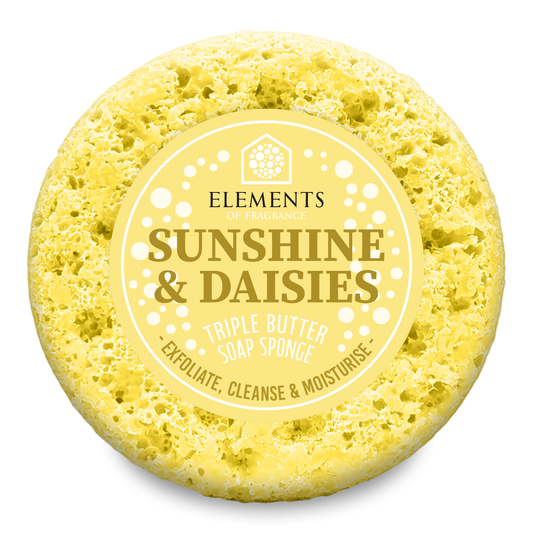 Sunshine & Daisies triple butter soap sponge – Elements of Fragrance