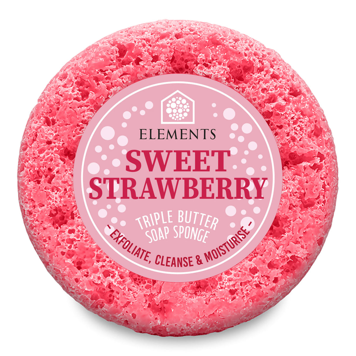 Sweet Strawberry triple butter soap sponge – Elements of Fragrance