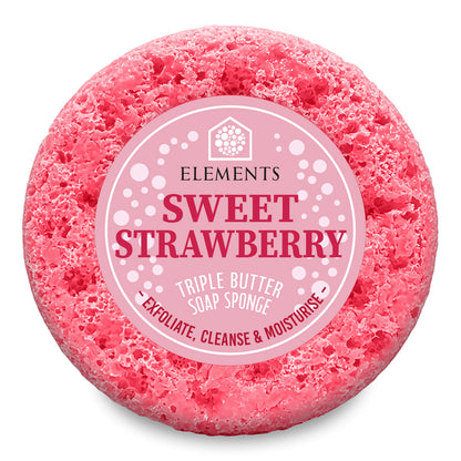 Sweet Strawberry triple butter soap sponge – Elements of Fragrance