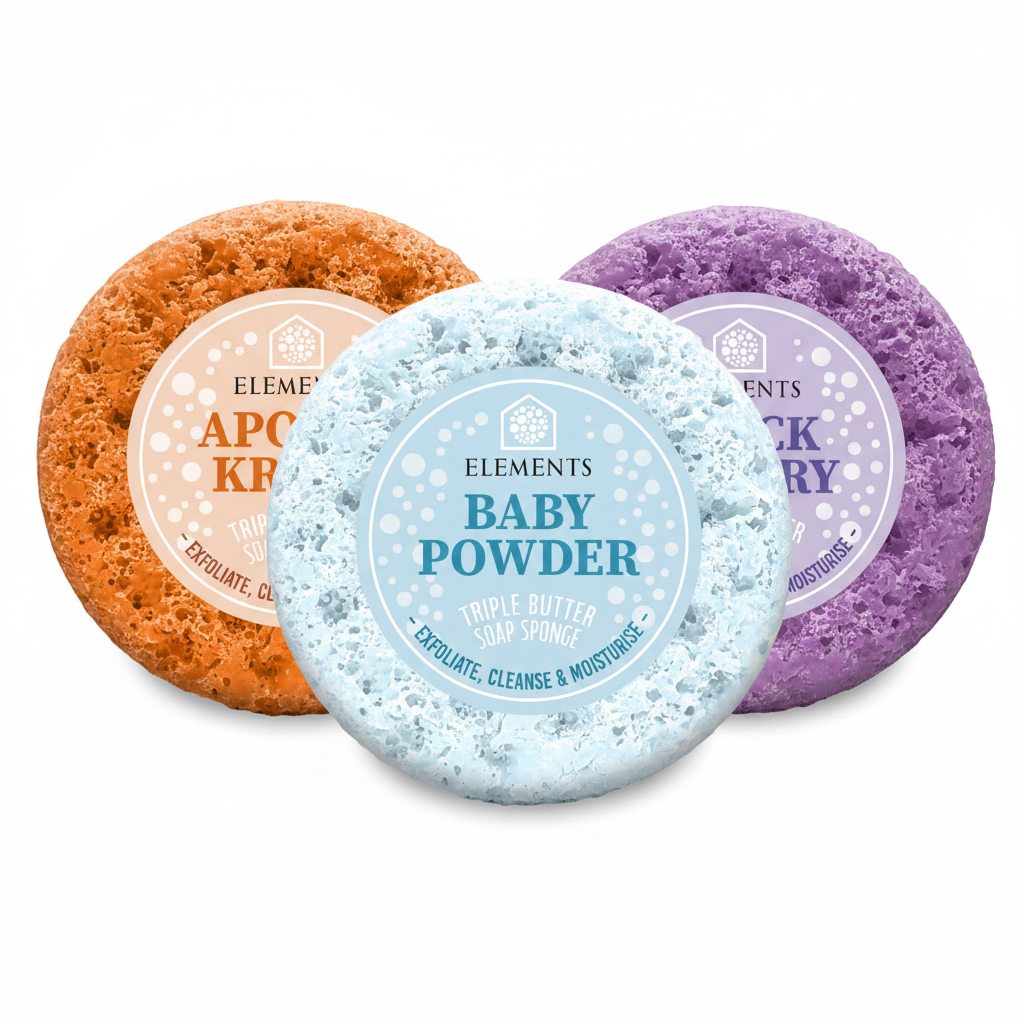 Three Soap Sponges White Background