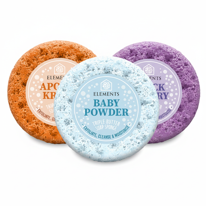 Three Soap Sponges White Background