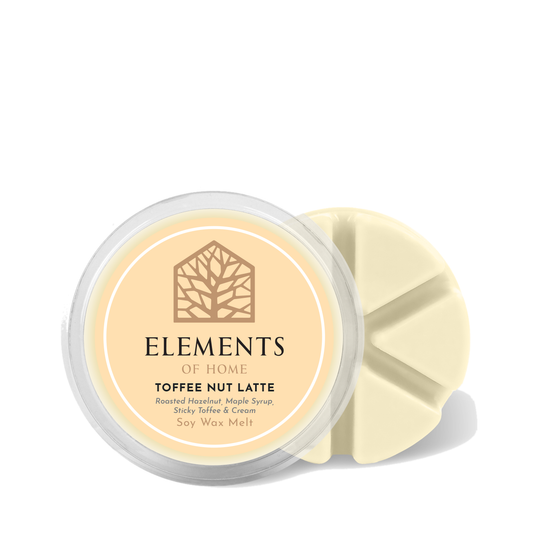Toffee Nut Latte 50g soy wax melt snap pot – Elements of Fragrance