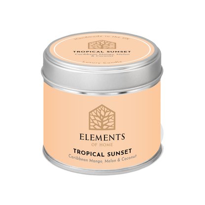 Tropical Sunset scented candle in a 180g tin – Elements of Fragrance