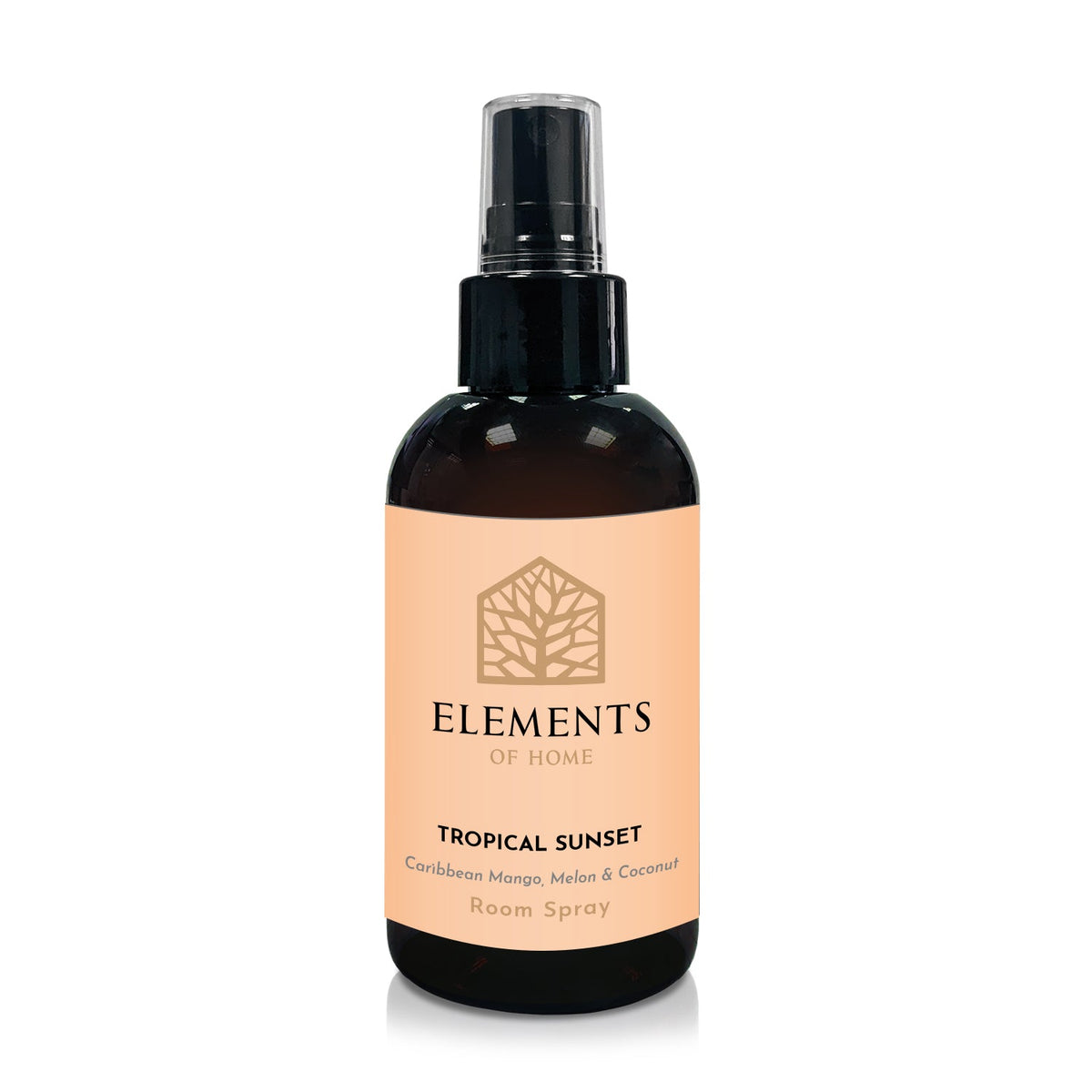 Tropical Sunset room spray in an amber glass spray bottle – Elements of Fragrance