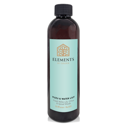 Yuzu & Waterlily reed diffuser refill bottle – Elements of Fragrance